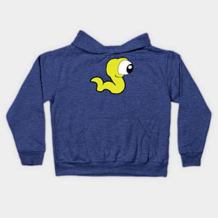 Big-Eyed Yellow Worm Kids Hoodie